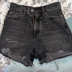 Urban Outfitters Black Jean Shorts Distressed High-Waisted
